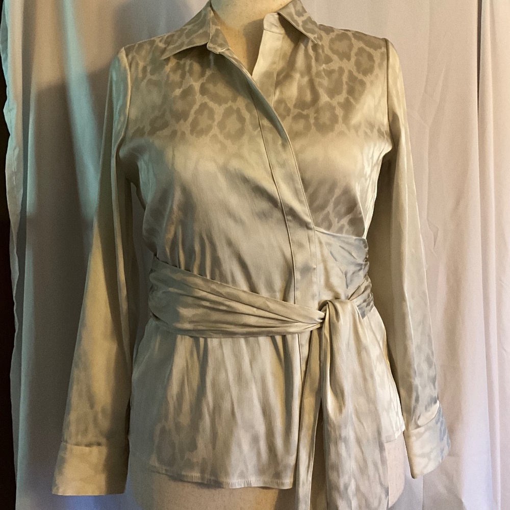 NWT Ann Taylor Wrap-around Silk Blouse 10 P